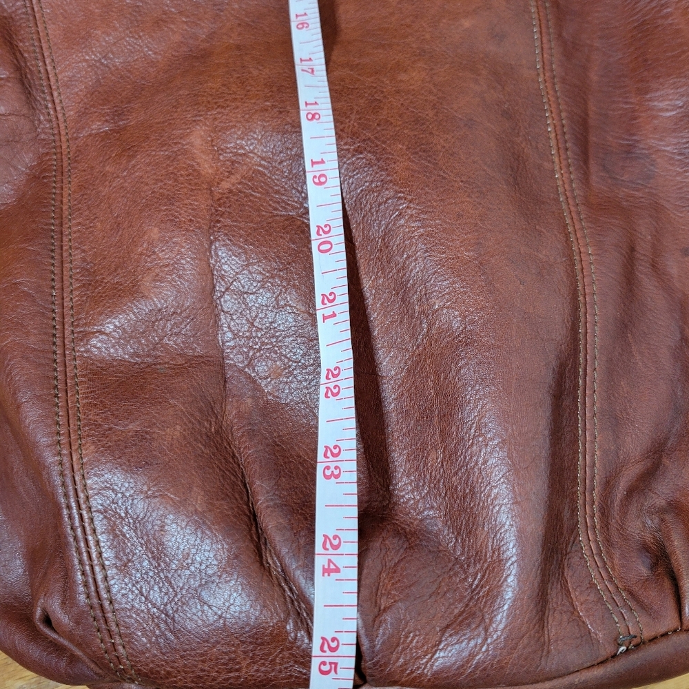 Vintage Brown Leather Shoulder Bag Purse Satchel - Picture 11 of 14